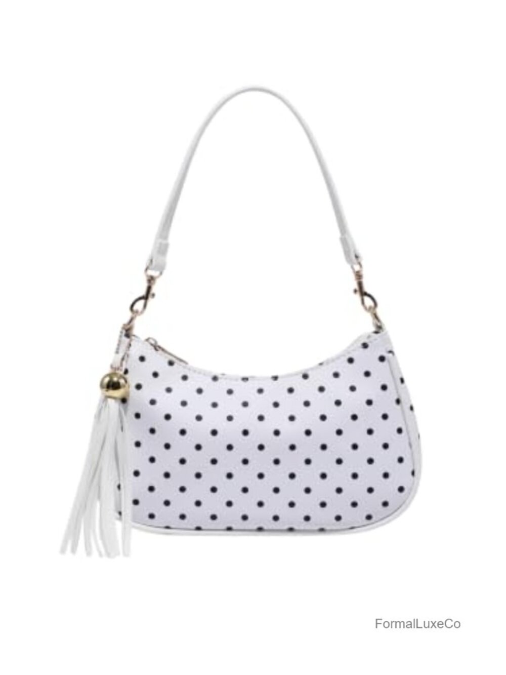 Faux Fur Cow Print Shoulder Bag Retro Y2K Purse with Tassel Pendant